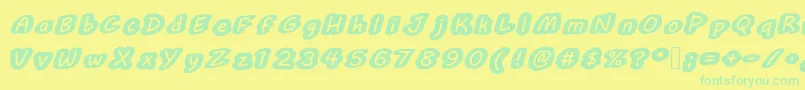 Bublemuble Font – Green Fonts on Yellow Background