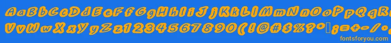 Bublemuble Font – Orange Fonts on Blue Background