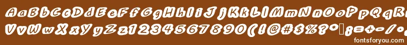 フォントBublemuble – 茶色の背景に白い文字