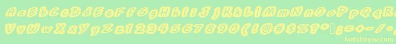 Bublemuble Font – Yellow Fonts on Green Background