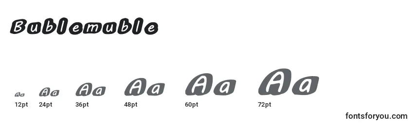Bublemuble Font Sizes