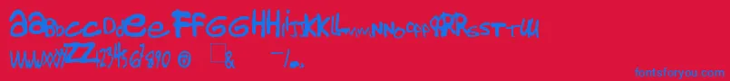 Gorillaz Font – Blue Fonts on Red Background