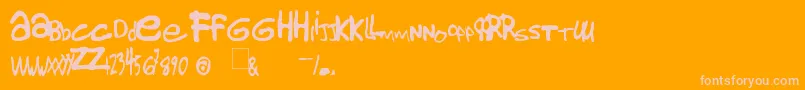 Gorillaz Font – Pink Fonts on Orange Background