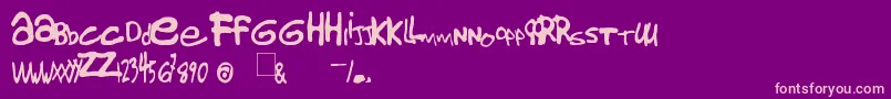 Gorillaz Font – Pink Fonts on Purple Background