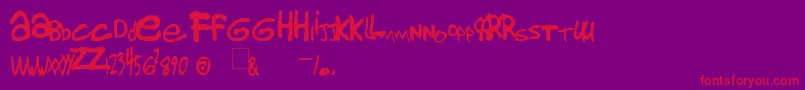 Gorillaz Font – Red Fonts on Purple Background