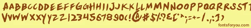 Yellowr Font – Brown Fonts on Yellow Background