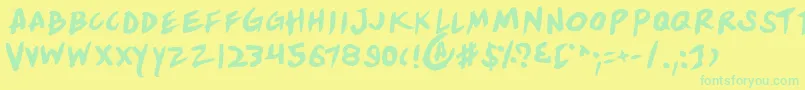 Yellowr Font – Green Fonts on Yellow Background