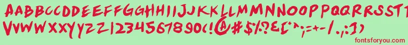 Yellowr Font – Red Fonts on Green Background