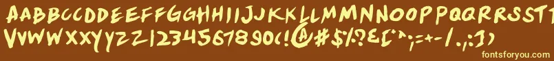 Yellowr Font – Yellow Fonts on Brown Background
