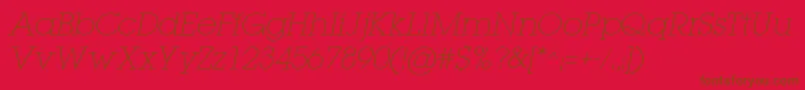 LugaextraExtralightOblique Font – Brown Fonts on Red Background