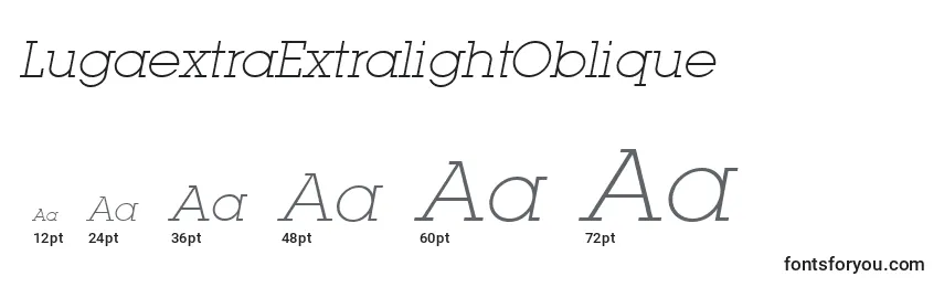 LugaextraExtralightOblique Font Sizes
