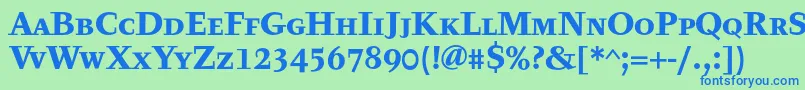 Lisätietoja TyfatextcapsBold-fontista TyfatextcapsBold-fontti – siniset fontit vihreällä taustalla