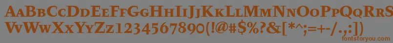 TyfatextcapsBold Font – Brown Fonts on Gray Background