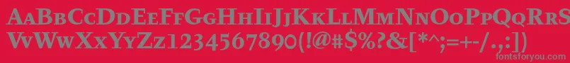 TyfatextcapsBold Font – Gray Fonts on Red Background