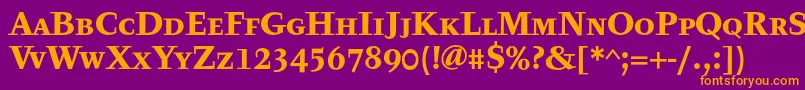 TyfatextcapsBold Font – Orange Fonts on Purple Background