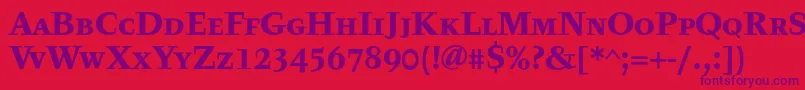 TyfatextcapsBold Font – Purple Fonts on Red Background