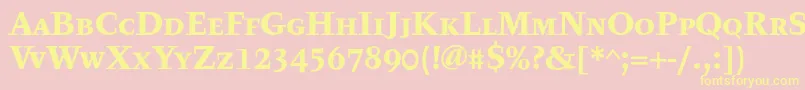 TyfatextcapsBold Font – Yellow Fonts on Pink Background