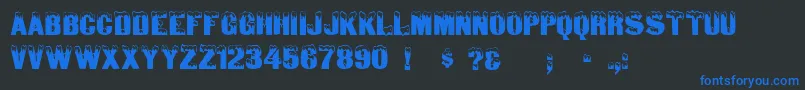フォントToneRegular – 黒い背景に青い文字