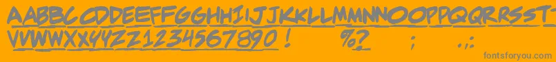 AdamwarrenproBolditalic-Schriftart – Graue Schriften auf orangefarbenem Hintergrund
