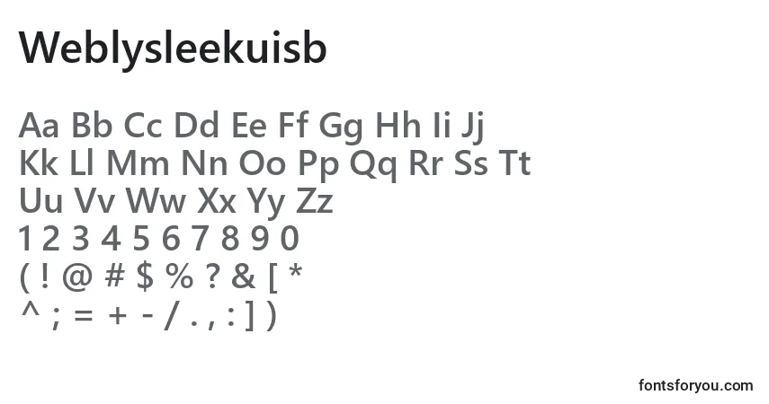 A fonte Weblysleekuisb – alfabeto, números, caracteres especiais