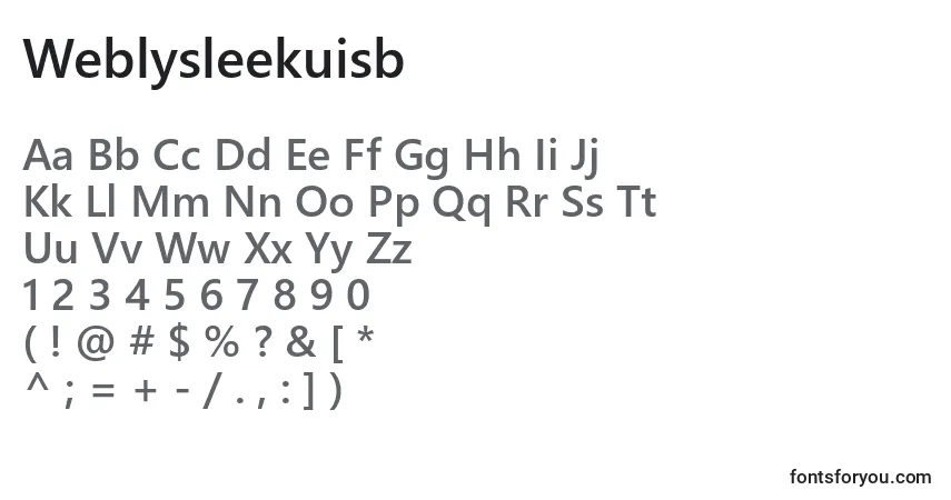 Weblysleekuisb-fontti – aakkoset, numerot, erikoismerkit