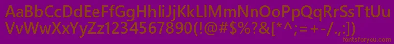 Weblysleekuisb Font – Brown Fonts on Purple Background