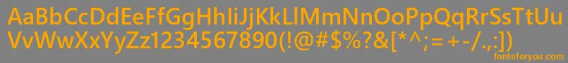フォントWeblysleekuisb – オレンジの文字は灰色の背景にあります。
