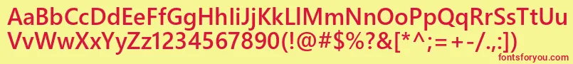 Weblysleekuisb Font – Red Fonts on Yellow Background