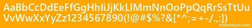 Weblysleekuisb-Schriftart – Weiße Schriften auf orangefarbenem Hintergrund