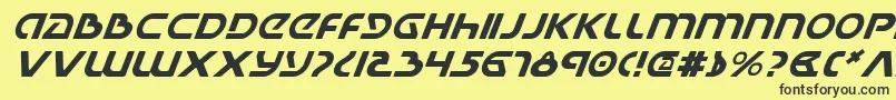 UniversalJackItalic Font – Black Fonts on Yellow Background