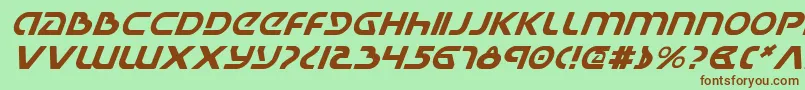 UniversalJackItalic Font – Brown Fonts on Green Background