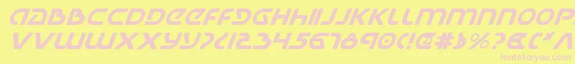 Police UniversalJackItalic – polices roses sur fond jaune