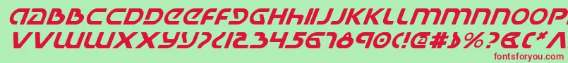 UniversalJackItalic Font – Red Fonts on Green Background