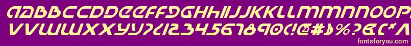 UniversalJackItalic Font – Yellow Fonts on Purple Background