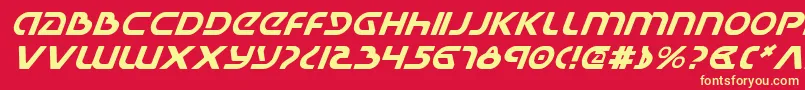 Czcionka UniversalJackItalic – żółte czcionki na czerwonym tle