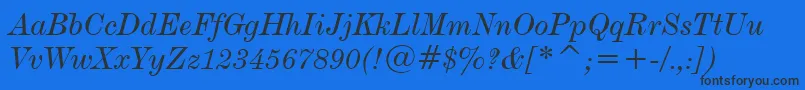 DeVinneItalicTextBt Font – Black Fonts on Blue Background