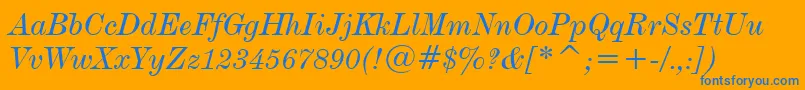 DeVinneItalicTextBt Font – Blue Fonts on Orange Background