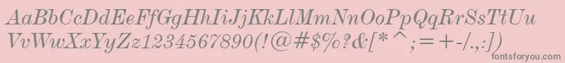 DeVinneItalicTextBt Font – Gray Fonts on Pink Background