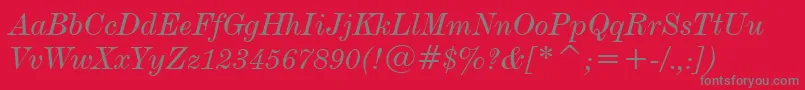 DeVinneItalicTextBt Font – Gray Fonts on Red Background