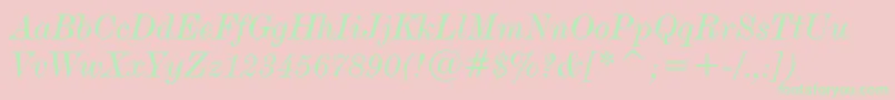 DeVinneItalicTextBt Font – Green Fonts on Pink Background