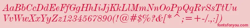 DeVinneItalicTextBt Font – Red Fonts on Pink Background