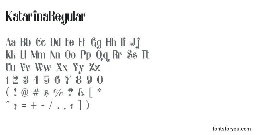 KatarinaRegular-fontti – aakkoset, numerot, erikoismerkit