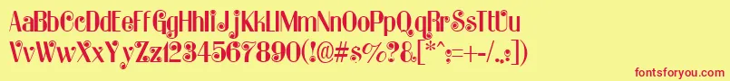 KatarinaRegular Font – Red Fonts on Yellow Background