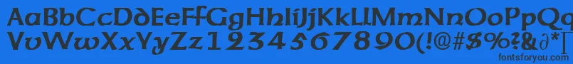 AmericanuncialeDb Font – Black Fonts on Blue Background