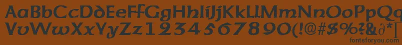 フォントAmericanuncialeDb – 黒い文字が茶色の背景にあります