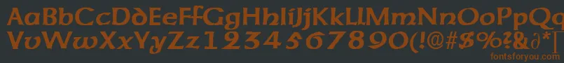 AmericanuncialeDb-fontti – ruskeat fontit mustalla taustalla