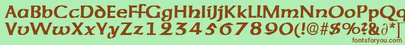 AmericanuncialeDb Font – Brown Fonts on Green Background