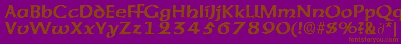 AmericanuncialeDb Font – Brown Fonts on Purple Background