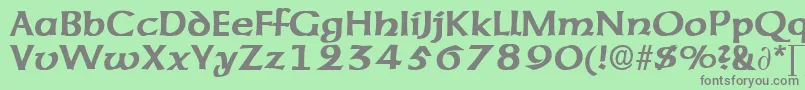 フォントAmericanuncialeDb – 緑の背景に灰色の文字