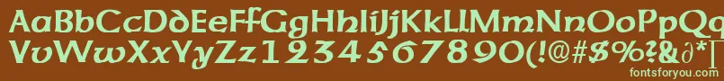 Шрифт AmericanuncialeDb – зелёные шрифты на коричневом фоне